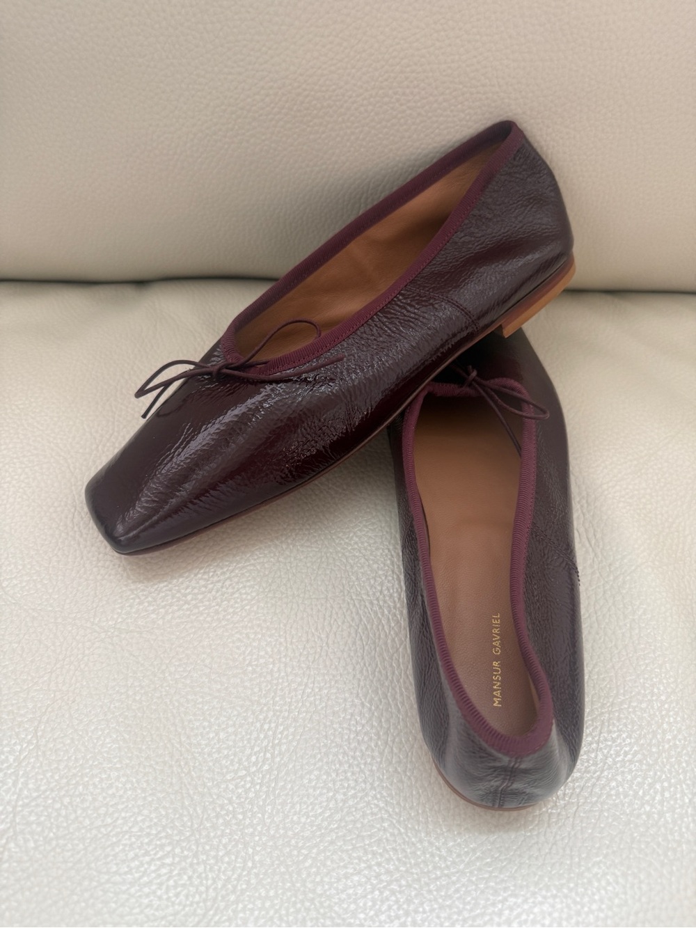 MANSUR GAVRIEL Square Toe Ballerina Flats - Oxblood sz 39 - Picture 7 of 8